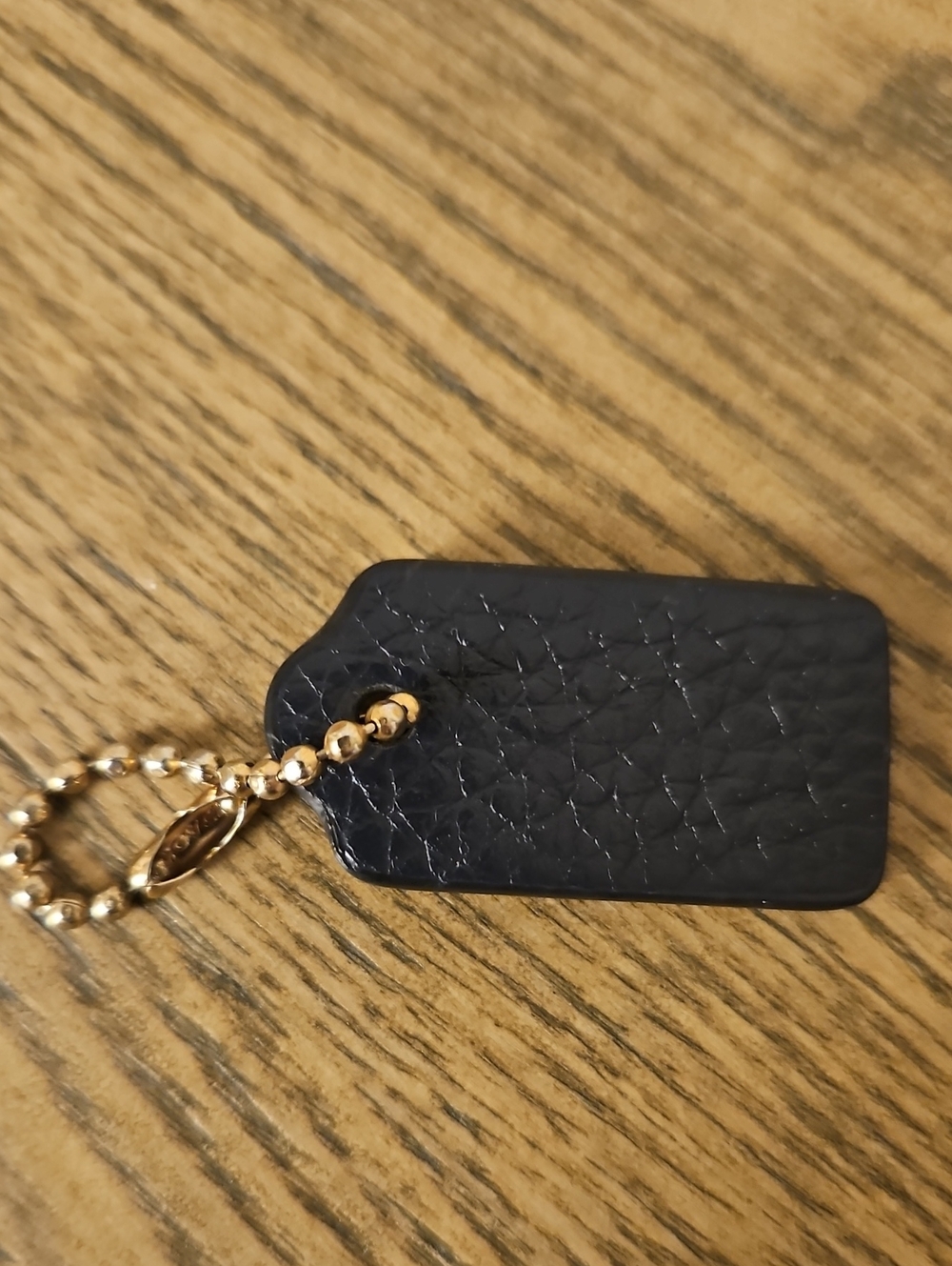 Coach Navy Blue Leather Tag - Picture 2 of 3